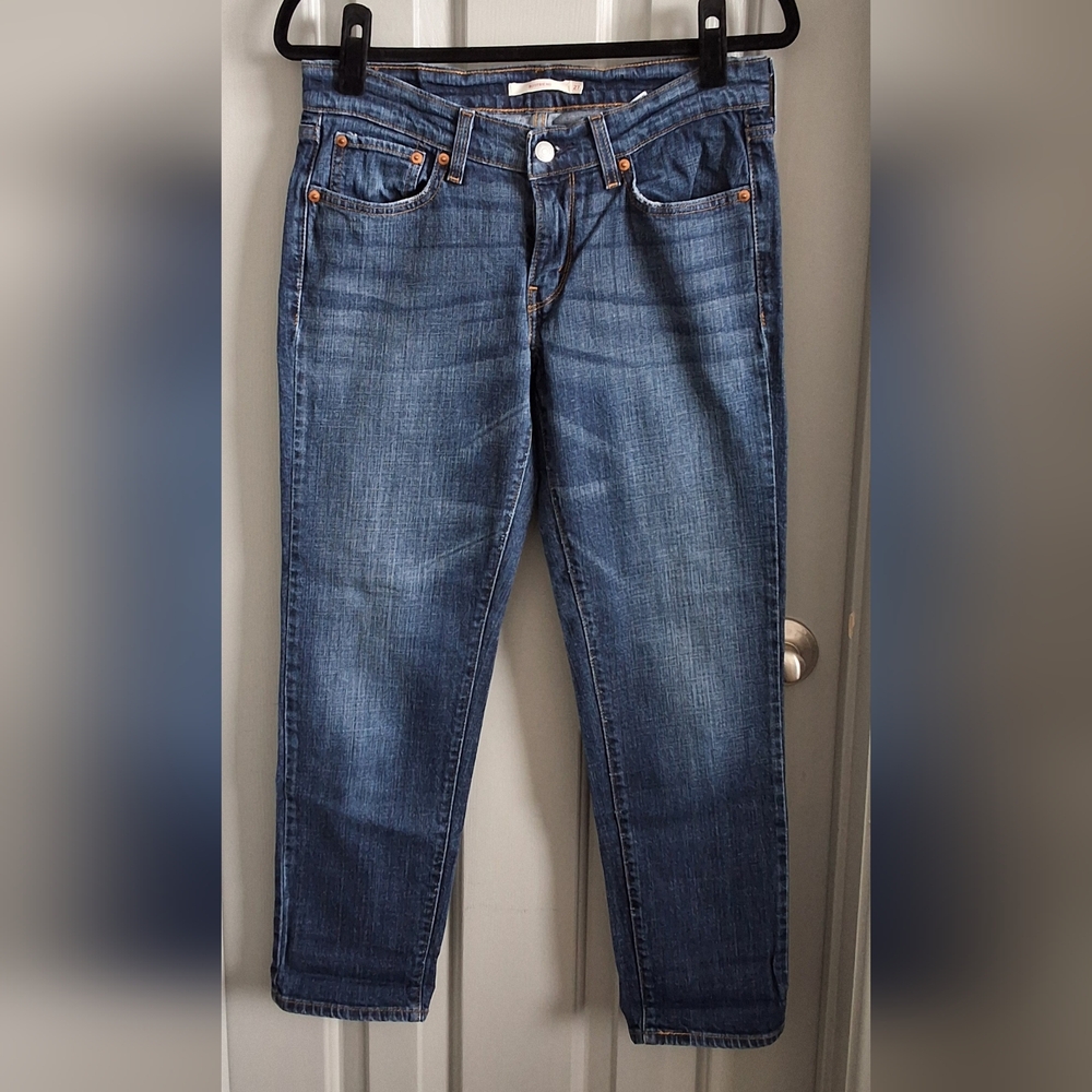 Levi's Women's Boyfriend Jeans in Medium Blue Denim